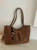 Moda de Verano 2026 Bolso de Hombro de Gran Capacidad Versión Coreana Vintage Artístico Color Sólido Estilo Universitario Bolso Tote para Mujer