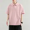 Camisa polo casual de estilo británico para hombre, manga corta, marca de moda de verano, algodón puro, alta gama, elegante, hombro normal, camiseta con cuello camisero