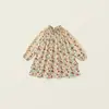 Vestido Dulce Floral Estilo Coreano Primavera y Otoño 2026 para Bebés Niñas, Vestido de Princesa Chic con Volantes y Mangas Abullonadas
