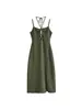 ZA comercio exterior transfronterizo al por mayor nueva ropa de mujer estilo europeo y americano vestido de cuello halter con diseño de pecho hueco