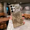 Adecuado para Samsung S25Ultra Lujo Flash Diamante S25Plus Funda para Teléfono Móvil S24 Accesible Lujo Mariposa Gama Alta Funda para Teléfono Móvil