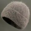 Gorro de invierno para mujer de mediana edad y ancianas, forrado de polar, cálido, gorro de lana tejido, adecuado para madres, abuelas y mujeres mayores, gorro de algodón estilo pullover