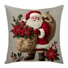 Nueva Funda de Almohada Guirnalda de Campana de Papá Noel de Felpa Corta para Festival Decoración Navideña Funda de Cojín para Sofá Venta al por Mayor