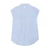 Marca Z rayada transfronteriza popular moda europea y americana AliExpress camisa con lazo ropa de mujer azul cielo dulce y fresca ZA