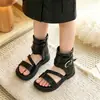 Nuevas Sandalias de Moda de Caña Alta para Niñas Verano 2026, Zapatos de Playa Romanos Abiertos para Niñas, Zapatos Romanos para Niños