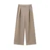 Venta directa de fábrica: pantalones de hombre a rayas, mezcla de lana engrosada, pierna recta, corte holgado, nueva colección otoño/invierno 2026, pantalones casuales de pierna ancha