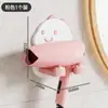 Suporte de Secador de Cabelo de Desenho Animado para Banheiro Prateleira de Armazenamento de Secador de Cabelo Montada na Parede Sem Furos Suporte para Pendurar Celular no Banheiro