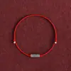 Pulseira Prata Peixe Koi Cordão Vermelho Pouso da Sorte Ultra Fina para Homens e Mulheres, Pulseira Vermelha Simples Tecida com Contas de Boa Sorte do Ano Zodiacal
