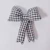 Tecido de Algodão Preenchido Estilo Coreano Laço Cauda de Andorinha Xadrez Algodão Preenchido Acessórios para Joias Acessórios para Roupas DIY Acessórios de Cabelo Feitos à Mão