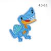 Pegatinas de tela bordadas con diseño de dinosaurio pequeño de dibujos animados, accesorios de ropa para niños, parche con adhesivo que se puede planchar, bordado por computadora
