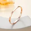 Pulsera Transfronteriza de Acero Inoxidable Moda Simple Lujo Ligero Pulsera Chapada en Oro de 18K Diez Diamantes Ginny Pulsera de Acero de Titanio para Damas
