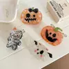 Presilha de Garra de Acetato Cartoon Divertida de Halloween Abóbora Fantasma Múmia Padrões Fofos Padrão Rachado de Gelo Textura Translúcida