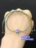 Plata pura s999 Azul Quemado Pegamento Flor Pequeña Cuentas Separadas Cubo Cuentas Cuerda Trenzada para Mano Pulsera Collar Accesorios Hechos a Mano diy