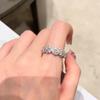 Anillo de Gema Ola de Polvo de Princesa Moda Femenina Exquisito Versátil Sentido de Alta Gama Circonita Anillo Abierto 2024 Nuevo