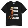 Camiseta Masculina de Baseball Meme Tung Tung Sahur Interessante Transfronteiriça Aliexpress Moda Estilo Engraçado