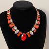 Collar exagerado y único de diamantes completos europeos y americanos con gemas de colores, collar de banquete de moda súper brillante, accesorio de lujo ligero para celebridades femeninas