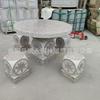 Mesa de Pedra Granito Branco Banco de Pedra Pátio Externo Casa Parque Comunidade Conjunto de Mármore Externo Natural Vila