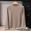 Suéter de punto para hombre 100% cachemira de doble hebra de 7 puntos con cuello semi-alto, bordes enrollados, engrosado, corte holgado, camiseta base informal de punto con manga raglán