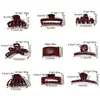 Pasador Ondulado Rectangular de Puntos Rojos para Mujeres con Pasadores Grandes en la Parte Posterior de la Cabeza, Pasadores Grandes para Volumen de Cabello Grande, Pinzas de Tiburón, Pasadores y Accesorios para el Cabello