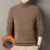 Suéter de Punto Básico Casual de Terciopelo de Una Pieza para Hombre, Engrosado, Cuello Alto, Imitación de Piel de Visón, Suéter Interior para Hombre