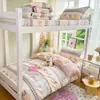 Juego de Tres Piezas de Cama para Dormitorio Estudiantil de Algodón Puro, Funda de Edredón de Algodón para Estudiante Universitario, Juego Completo de Colchón, Sábana Plana y Sábana Ajustable Seis Piezas