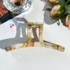 Pinza de Tiburón en Forma de T con Patrón de Mármol de Gama Alta para Cabello Semirrecogido en la Parte Trasera de la Cabeza, Estilo Coreano Pinza Grande de 13 cm para Mujeres