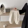 Calças de Sarja Tecida com Lixamento Outono Novo para Meninos Calças Infantis Casuais Largas Calças de Algodão Versáteis para Sair