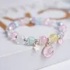 2020 nova versão coreana de pulseira simples de contas de cristal com baleia pequena e pipoca, joia para presente de estudante feminina, atacado de fabricantes
