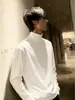 Moletom Masculino Estilo Coreano 2026 Novo para Outono e Inverno, Peso Pesado Casual Versátil Gola Alta Meia Manga Camiseta de Manga Longa