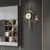 Reloj de Pared Psique Sala de Estar 2025 Nuevo Lujo Ligero Celebridad de Internet Creativo Elegante Rejilla Decorativa para el Hogar