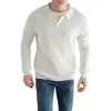 Popular Europeu Tamanho Grande Camisa Polo Gola Lapela Decote V Malha Masculina Estilo Old Money Primavera e Outono Atacado de Fábrica