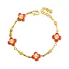 El Mismo Estilo que el Conjunto de Pulsera y Collar de Flor de Cuatro Hojas Cortada a Láser con Circonita Chapado en Oro de la Tienda de Oro Puzuo, con un Toque de Lujo Ligero y Gama Alta, Versátil para Combinar