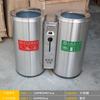 Ventas Directas de Fábrica de Botes de Basura de Acero Inoxidable, Botes de Basura Reciclables para Interiores Ecológicos, Contenedores de Basura Clasificados para Hoteles y Centros Comerciales