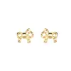 Pendientes de Plata Pura 999 con Lazo y Ponis para Mujer, Sencillos y Elegantes, Diseño Dulce y Lindo, Pendientes de Moda 0726A