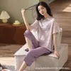 Camisón de Algodón de Manga Corta para Mujer, Vestido Delgado de Verano, Nuevo Estilo 2025, Conjunto Holgado de Maternidad, Pijama, Ropa de Casa