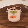 Lindo Artefacto para la Bolsa de Niña de 1 a 8 Años Bolso de Paja de Cereza Festivo Bolso de Concha Bolso Bandolera Infantil para Bebé Cartera