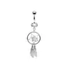 Ancla de Acero Inoxidable Caballo Marino Forma de Corazón Piercing de Ombligo Anillo Azul para Ombligo Joyería para Body Piercing Transfronterizo