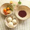 Cestas de Bambu Trançado, Cestas de Bambu com Base, Cestas de Frutas Domésticas, Bandejas de Frutas, Produtos de Bambu Feitos à Mão, Cestas para Pão no Vapor, Cestas para Lanches, Cestas de Bambu