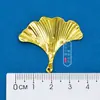 Arete Colgante Decorativo 34mm Hoja de Ginkgo Flor Pieza Mango Largo Mango Corto Amarillo Hoja de Ginkgo Accesorios para Ramillete