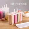 Molde para Paletas de Hielo de 4 Piezas con Tapa para Uso Doméstico, Lindo Molde para Helados para Niños, Molde Casero para Helados DIY