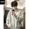 Camisa Polo de Manga Corta para Hombre Verano 2025 Seda de Hielo Secado Rápido Cuello Camisero Camiseta Deportiva 11224203280 Gris Blanco-Gris