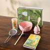 Conjunto de matcha de estilo japonês de 7 peças rosa tigela de matcha transfronteiriça com boca tigela de matcha de alto valor com boca para mulheres