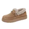 Venta Caliente de Invierno Zapatos de Algodón Antideslizantes con Felpa Adicional Suela Suave Ligeros Cómodos Zapatos para Mamá Slip-On Suela Gruesa Botas de Nieve Cálidas Mujer