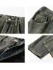 Pantalones vaqueros lavados con barro amarillo de la industria pesada japonesa para hombres, estilo urbano europeo y americano, modernos, retro, viejos, sueltos, rectos, largos, a la moda.