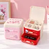 Caja de Almacenamiento de Escritorio Original Linda de Hello Kitty Tipo Cajón de Doble Capa Organizador de Papelería Adornos Artículos Pequeños
