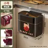 Bote de Basura de Plástico de Pared de Dibujos Animados Personalizado para Colgar en Gabinete de Cocina con Tapa Deslizante Sellada para Bloqueo de Olores, Contenedor de Almacenamiento de Basura con Tapa Abatible