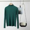 Outono e Inverno 2024 Nova Moda Elegante Gola Média Alta Suéter Interno Base Tricô Top para Mulheres