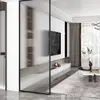 Pantalla Decorativa Hueca de Entrada Minimalista Moderna Lujo Ligero Acero Inoxidable Larga Partición de Vidrio Arcoíris para Vestíbulo y Sala de Estar