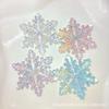 Decoraciones navideñas copo de nieve acrílico transparente chapado en color colgante árbol de Navidad hecho a mano DIY accesorios de joyería