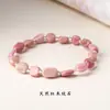 Design Original de Pulseira de Pedra Natural Irregular com Contas Assimétricas para Mulheres, Cristal de Cabelo Colorido de Nicho de Verão e Pedras Trituradas Irregulares